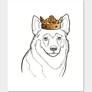 Swedish Vallhund Dog King Queen Wearing Crown Posters and Art